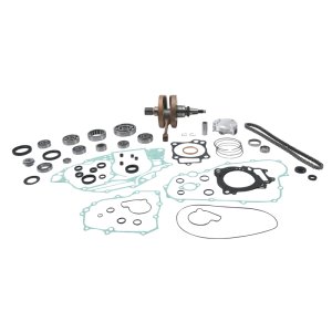 Honda CRF 250 R Complete Engine Rebuild Kit - Vertex Pistons - Heavy-Duty Crankshaft + Counter Balancer Bearing Kit + Main Bearing and Shaft Seal Kit + Transmission Bearing Kit + Water Pump Rebuild Kit + Vertex Piston Kit + Gasket and Oil Seal Kit - `14-`